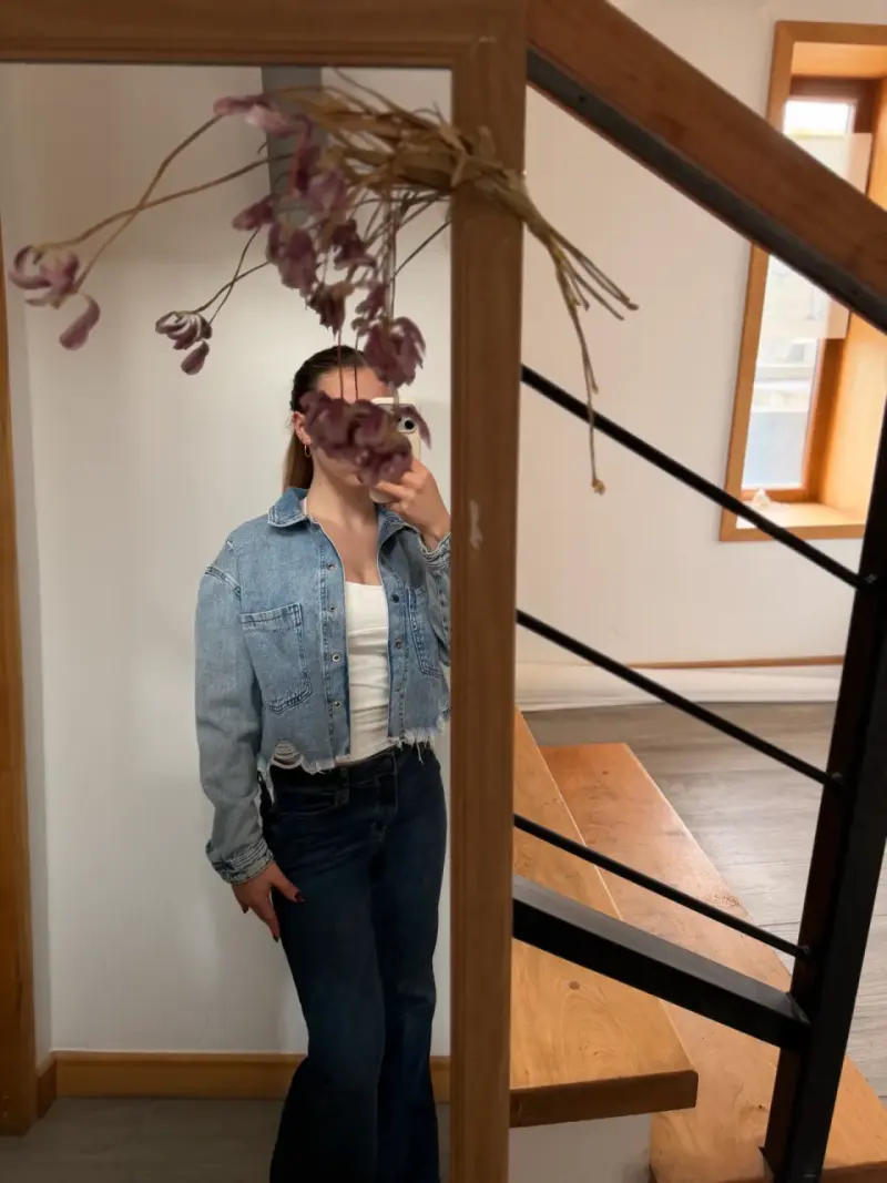 Chaqueta de mezclilla corta Youcom para mujer - 3