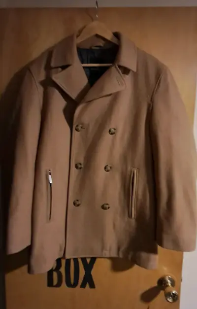 Abrigo de lana camel para hombre - miniatura 1