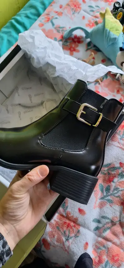 Botines de cuero negro con hebilla Marquis - miniatura 3