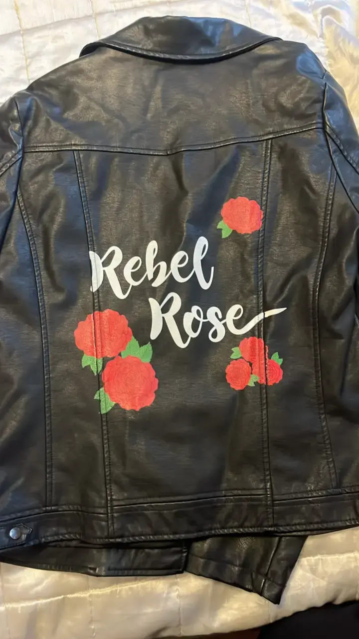 Chaqueta de cuero negra Icono Rebel Rose - 2