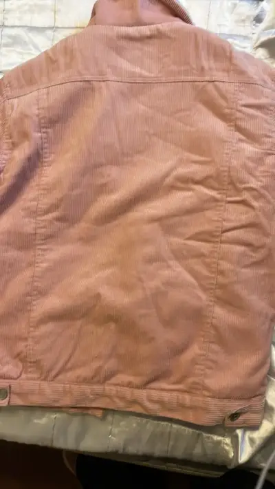 Chaqueta de pana rosada con forro de borrego - miniatura 2