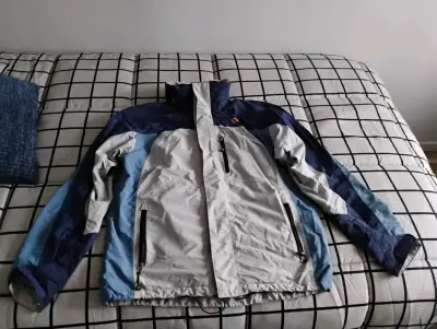 Chaqueta impermeable outdoor Doite azul y gris - miniatura 1