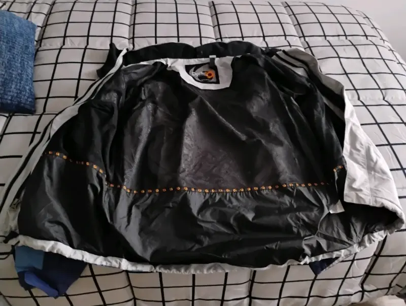 Chaqueta impermeable outdoor Doite azul y gris - 3