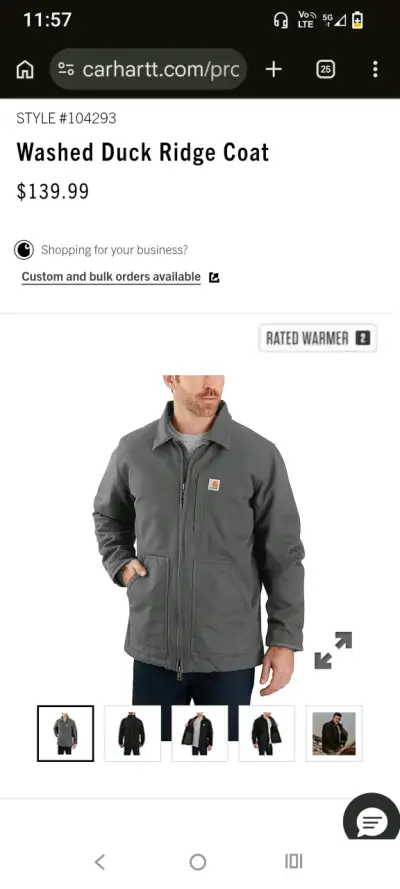 Chaqueta Carhartt Washed Duck Ridge para Hombre - miniatura 1