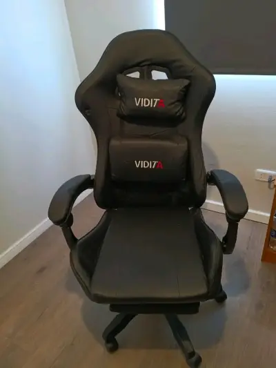 Silla gamer ergonómica Vidita negra - miniatura 1
