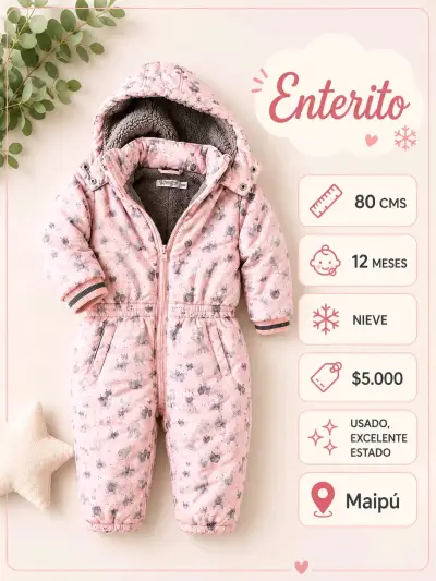 Enterito de invierno para bebé 80 cm - miniatura 1