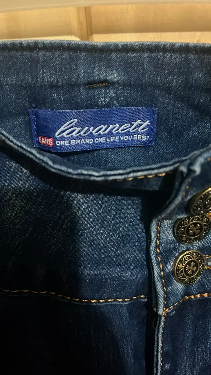 Jeans azul oscuro para mujer con cintura alta - 2
