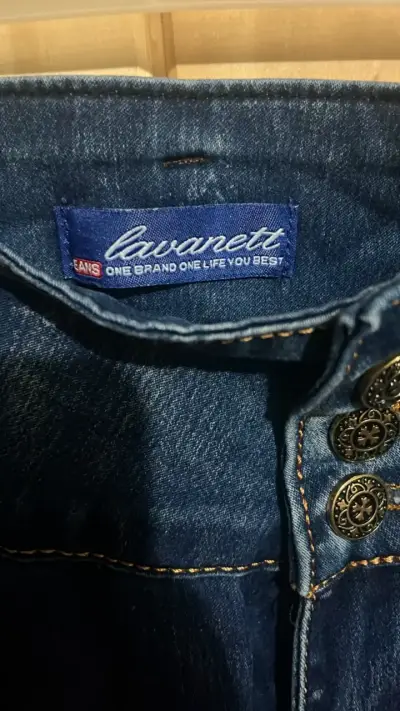 Jeans azul oscuro para mujer con cintura alta - miniatura 2
