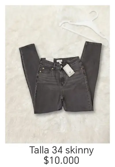 Jeans skinny gris talla 34 H&M - miniatura 1