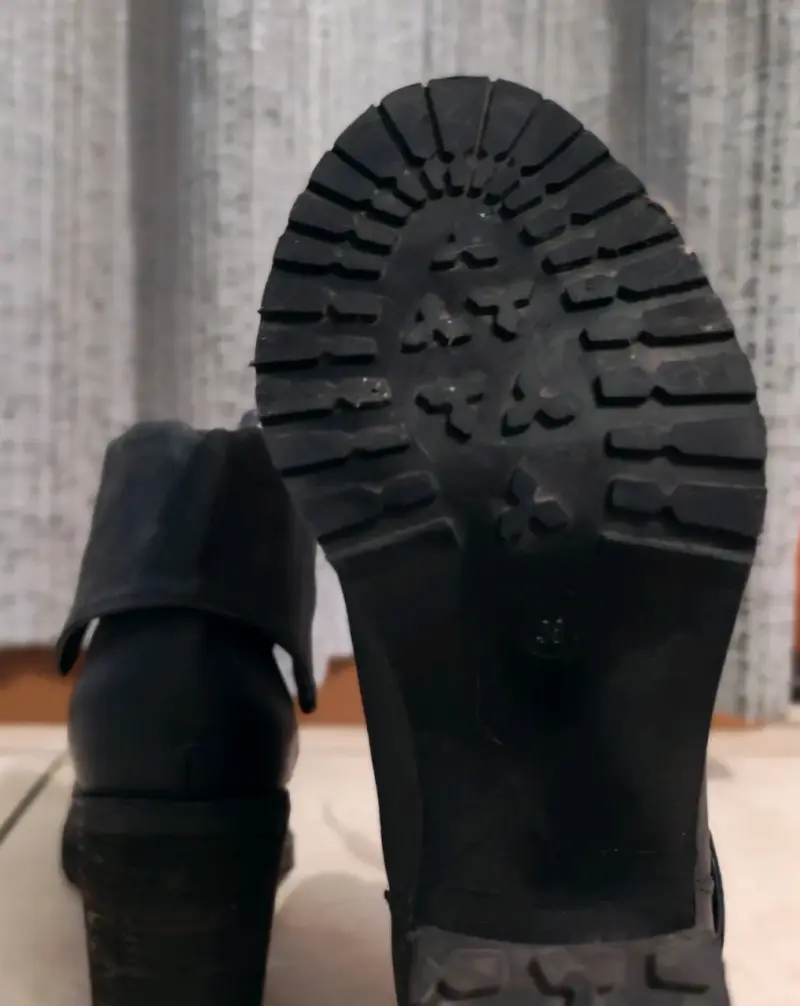 Botines de cuero negro talla 38 - 3