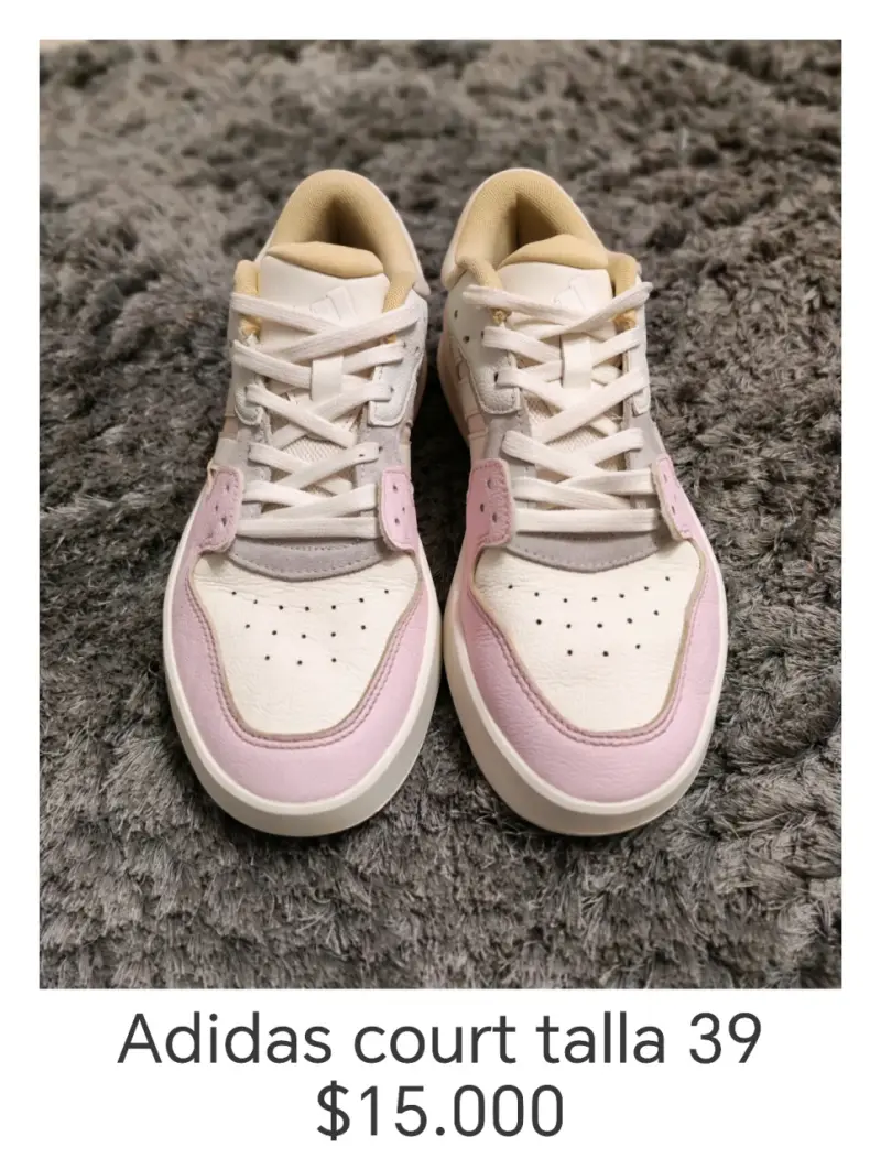 Zapatillas Adidas Court Talla 39 Rosadas - 1