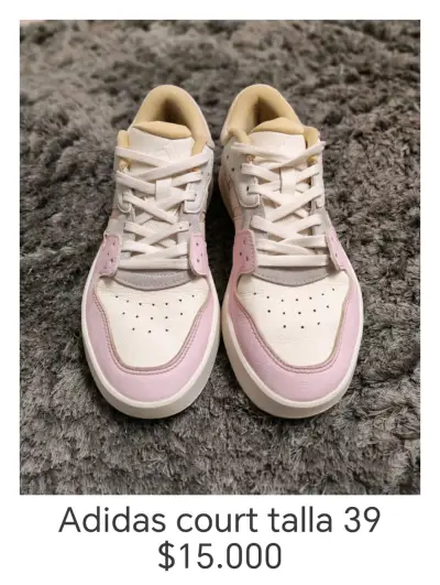 Zapatillas Adidas Court Talla 39 Rosadas - miniatura 1