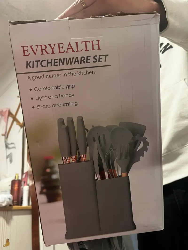Set de utensilios de cocina Evryealth con soporte - 3