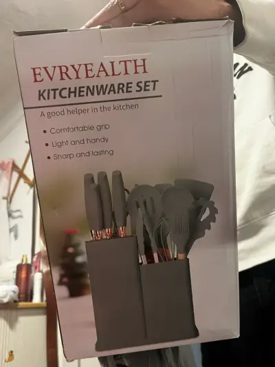 Set de utensilios de cocina Evryealth con soporte - miniatura 3