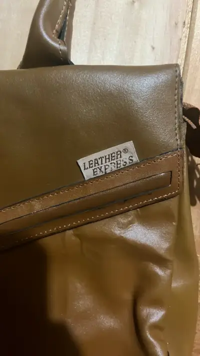 Bolso de cuero marrón Leather Express - miniatura 2