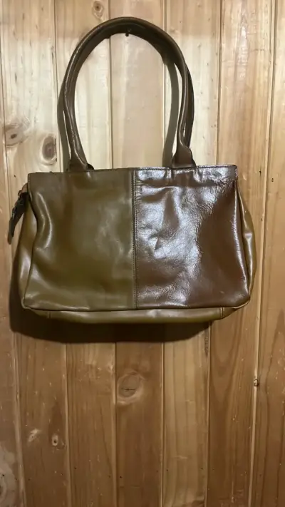 Bolso de cuero marrón Leather Express - miniatura 3