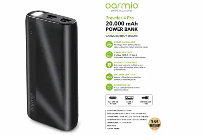 Power Bank Oarmio Traveler 4 Pro 20000 mAh - miniatura 1