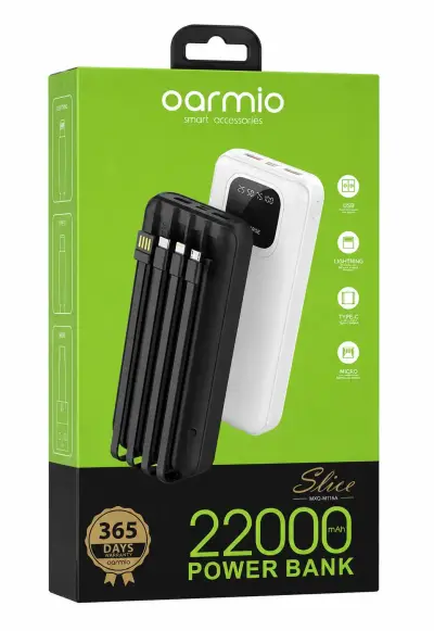Power Bank Oarmio 22000mAh con Cables Integrados - miniatura 1