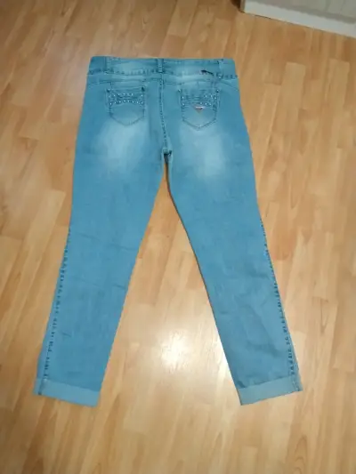 Jeans de mujer menina desgastados azul claro T 52 - miniatura 2