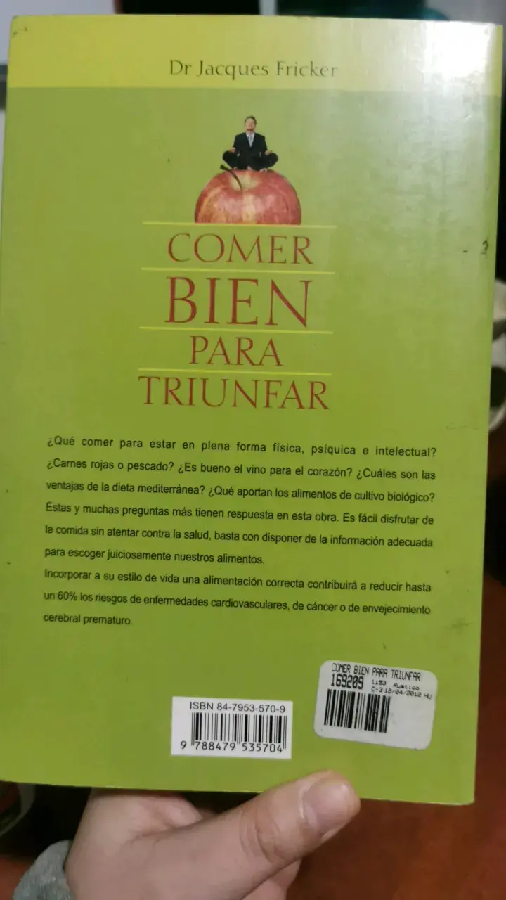 Libro Comer Bien Para Triunfar de Jacques Fricker - 2