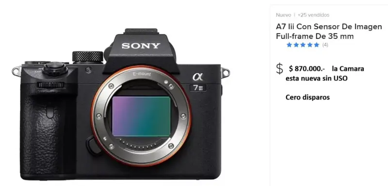 Cámara Sony A7 III Full-frame 35mm Nueva
