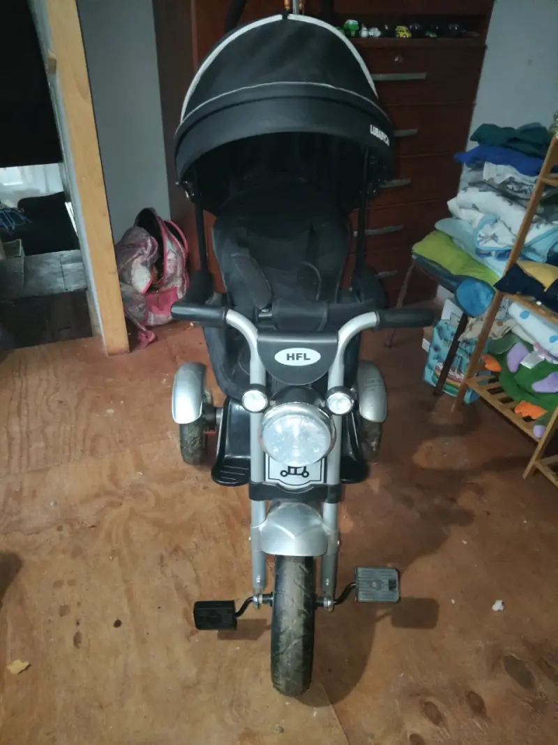 Triciclo para niños con toldo y pedales - 2