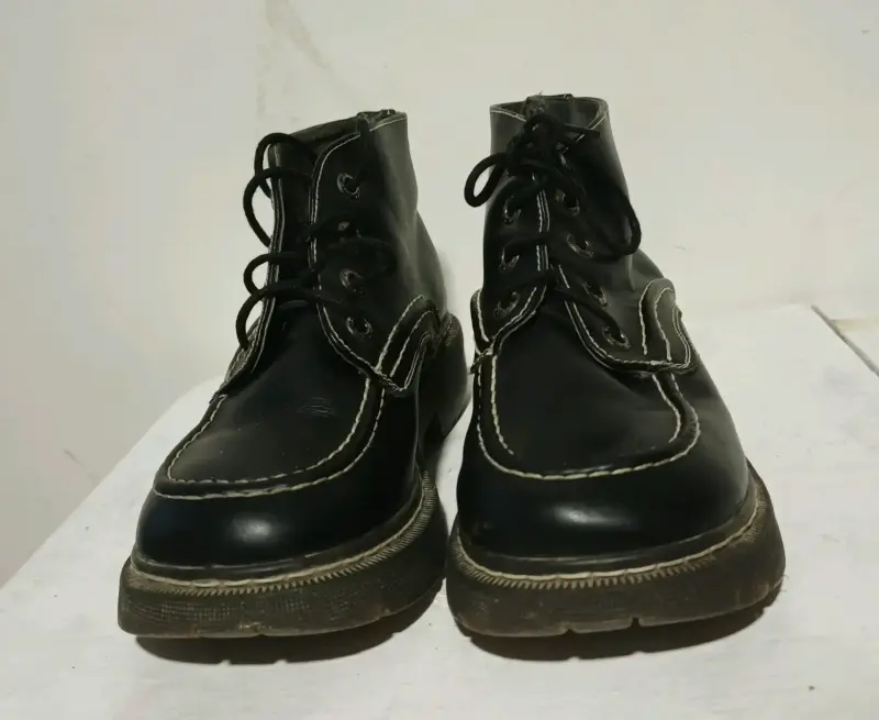 Botines de cuero negro con plataforma - 2