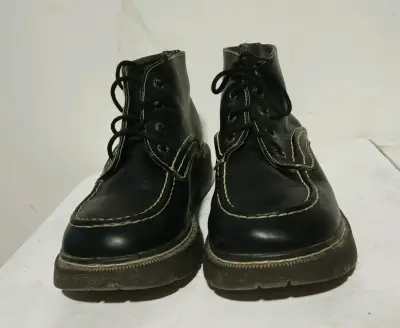 Botines de cuero negro con plataforma - miniatura 2