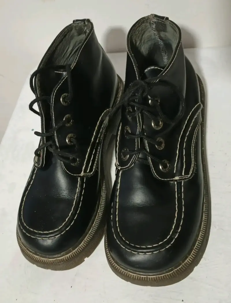 Botines de cuero negro con plataforma - 3