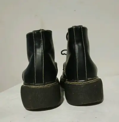 Botines de cuero negro con plataforma - miniatura 5