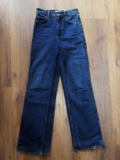 Jeans Zara Wide Leg Azul Oscuro Talla 34 - miniatura 1