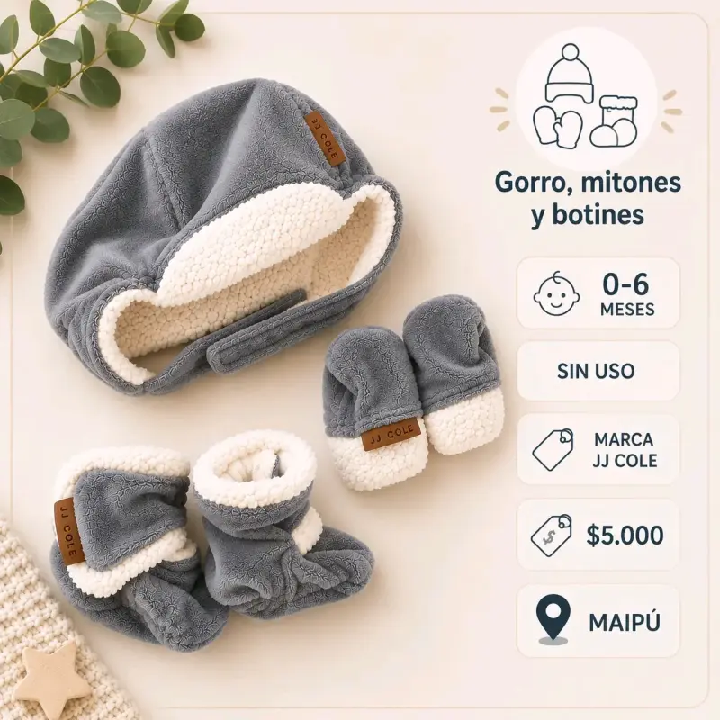 Set gorro, mitones y botines bebé 0-6meses