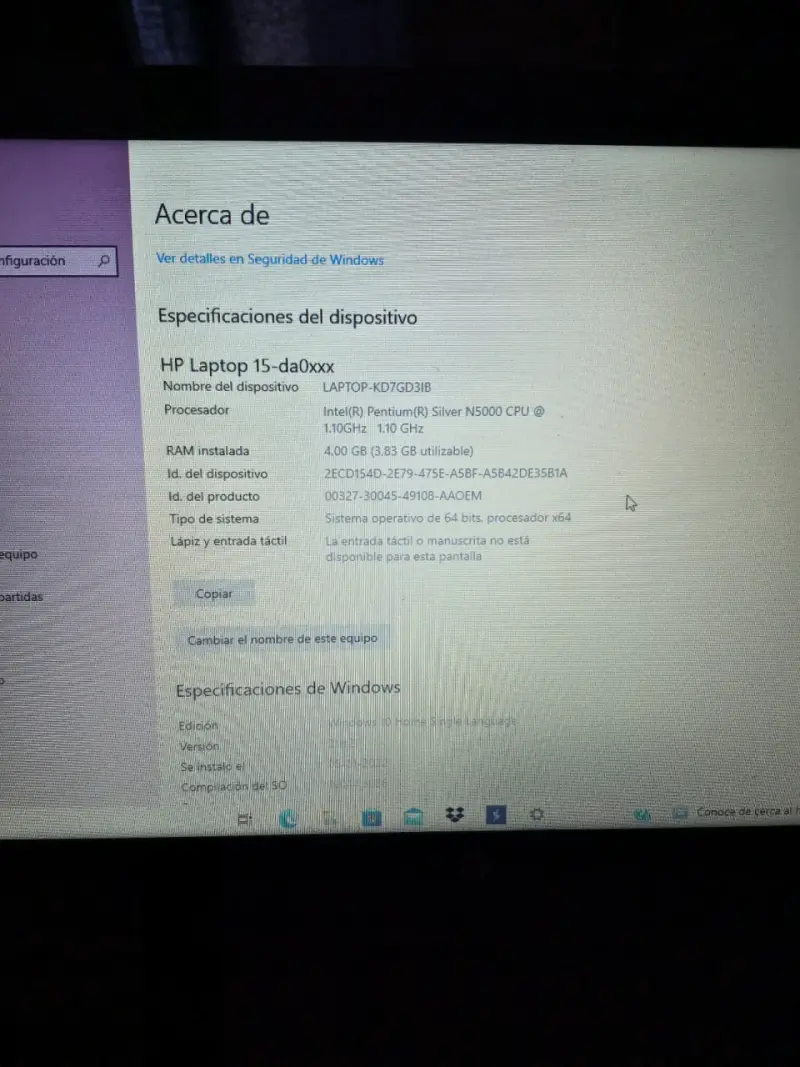 Laptop HP 15-da0xxx Intel Pentium 4GB RAM - 2