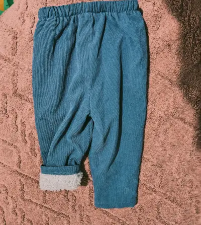 Pantalones de bebé Shein azul con forro polar - miniatura 1