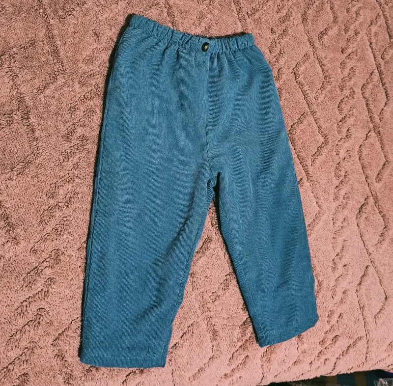 Pantalones de bebé Shein azul con forro polar - 2