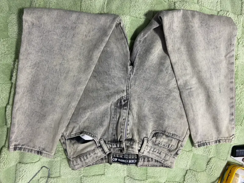 Jeans de mezclilla mom gris 40 - 2
