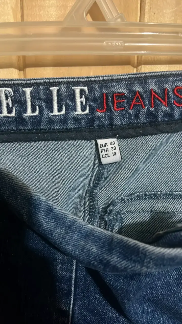 Jeans de mujer azul con botones Elle - 2