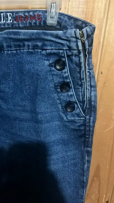 Jeans de mujer azul con botones Elle - miniatura 3