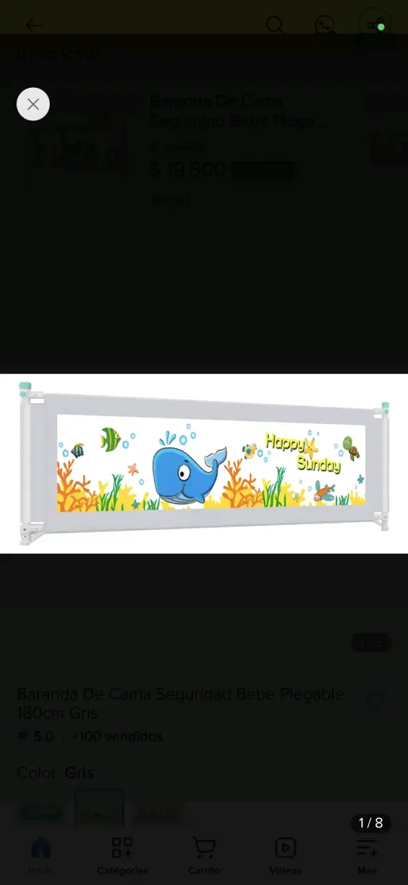 Baranda de cama plegable para bebé 180cm