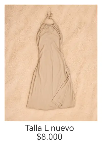 Vestido beige sin mangas talla L nuevo - miniatura 1
