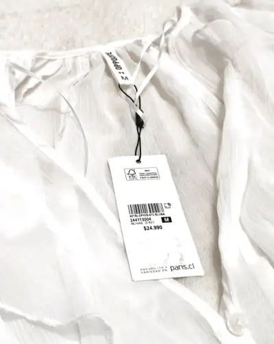 Blusa blanca con volantes Opposite talla M - miniatura 2