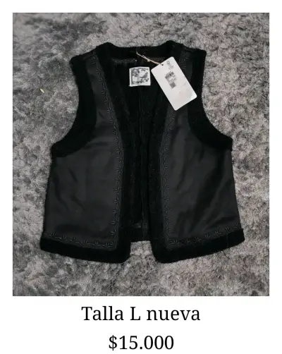 Chaleco sin mangas negro talla L nuevo - miniatura 1