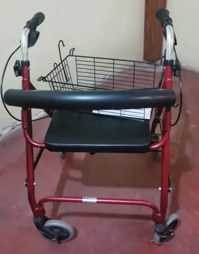 Andador plegable con asiento y cesta - miniatura 2