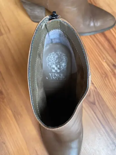 Botines de cuero marrón con tacón alto - miniatura 3