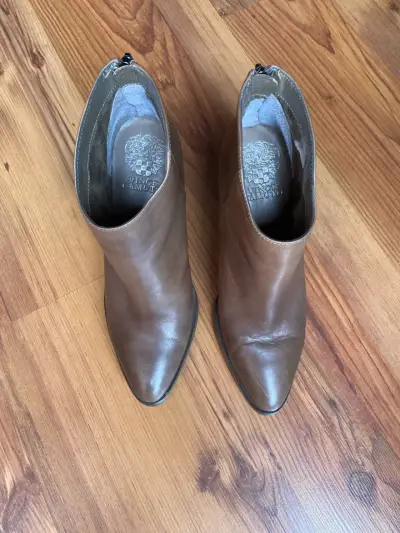 Botines de cuero marrón con tacón alto - miniatura 6