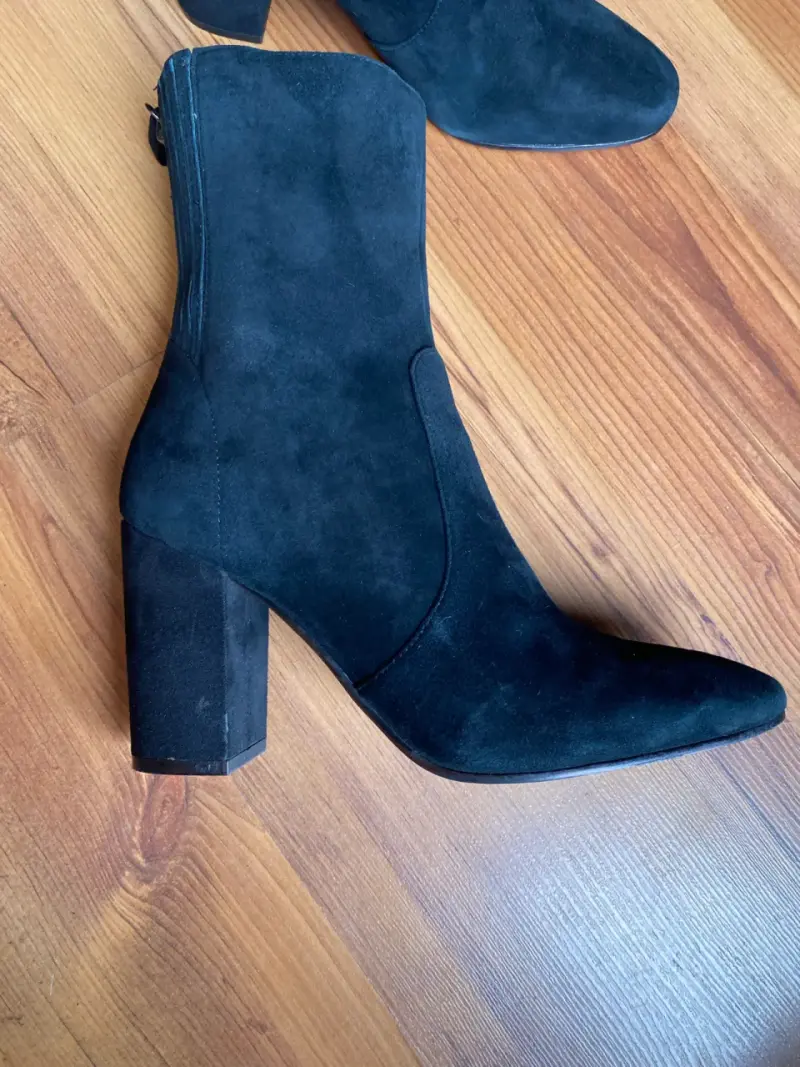 Botines de gamuza negro con cierre trasero - 2