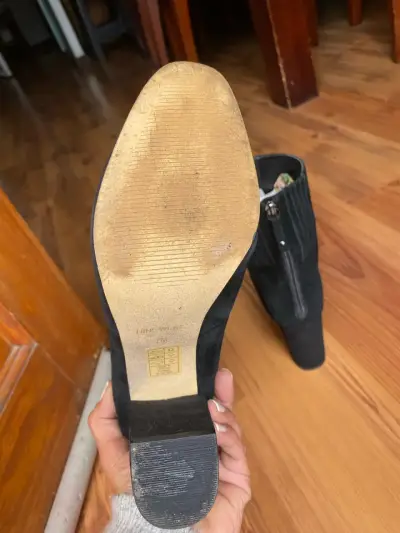 Botines de gamuza negro con cierre trasero - miniatura 4