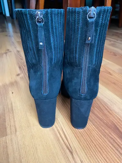 Botines de gamuza negro con cierre trasero - miniatura 5