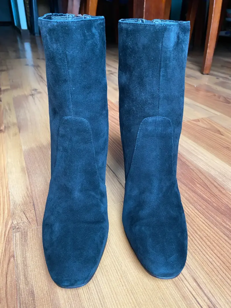 Botines de gamuza negro con cierre trasero - 6