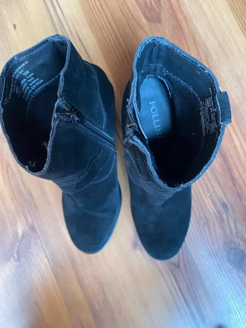 Botines de gamuza negros con tacón alto - 5